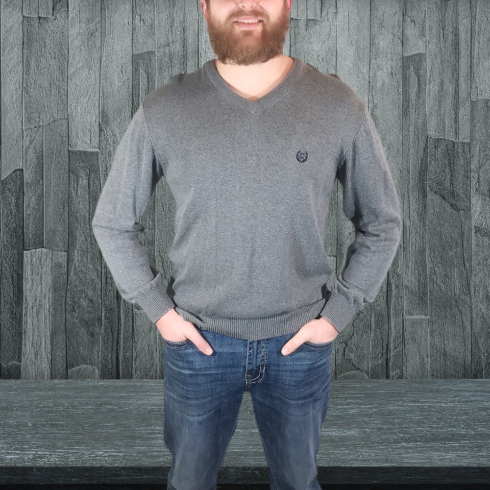 Chaps Grey V neck Sweater size Medium